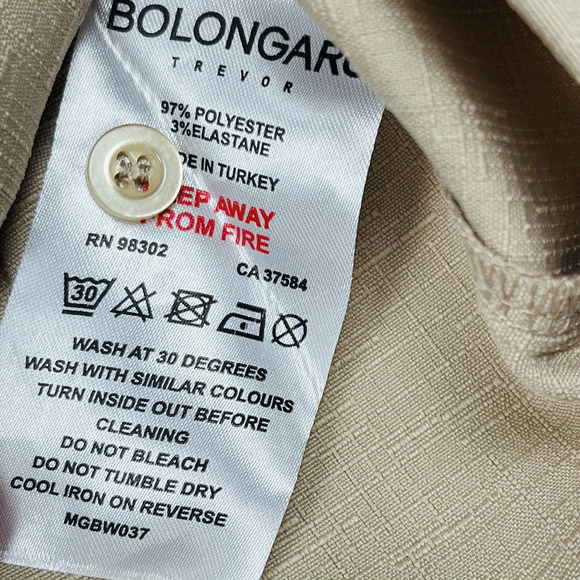 Bolongaro Trevor Applique Textured Embroidered Short Sleeve XL White Lotus - Picture 6 of 10